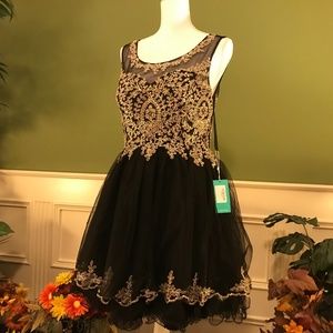 Short Cinderella baby doll tulle gold embroidered Cocktail party